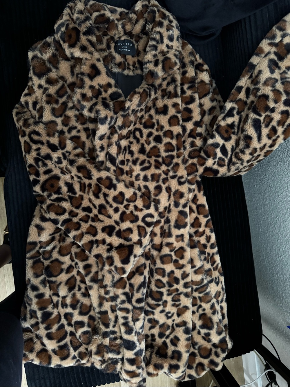Leopard Print Faux Fur Coat